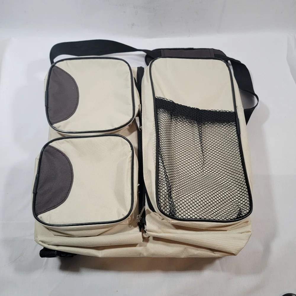 Luxtrada 3 in 1 Diaper Bag Multi-function Baby Diaper Changing Station Tan Brown